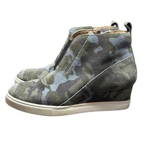 Linea Paolo Camo‎ Print Wedge Sneakers Zip Up Ankle Booties Size 6M